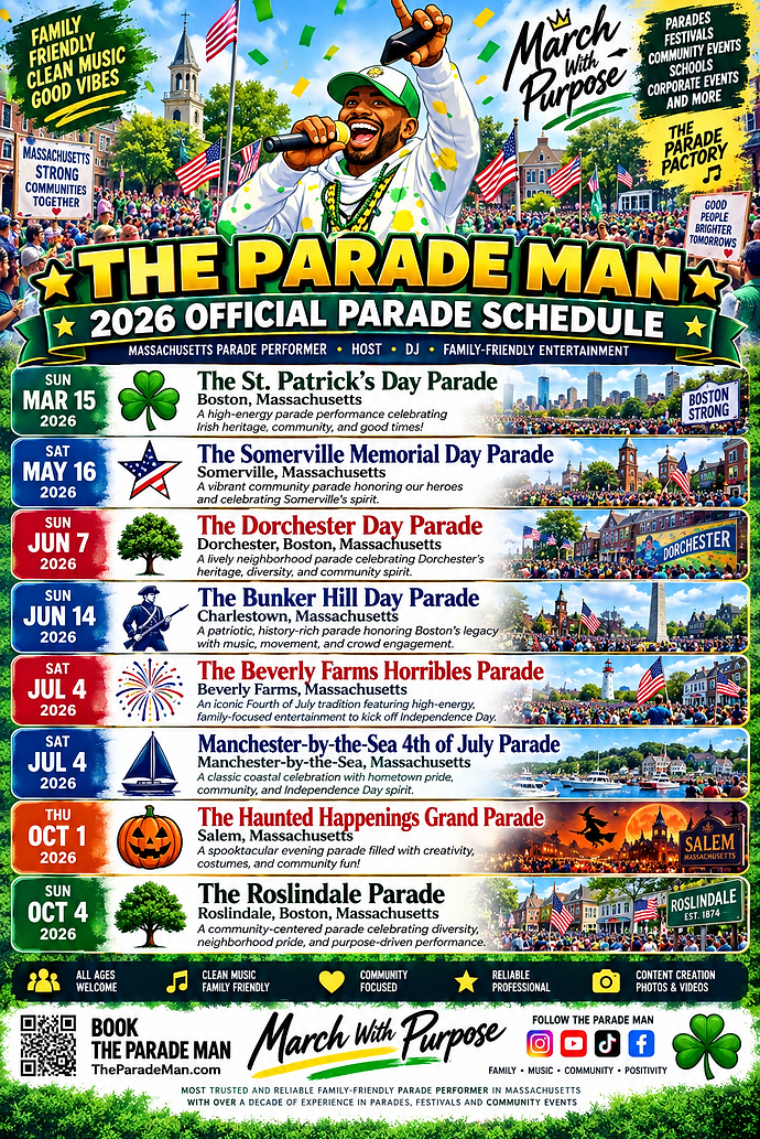 The Parade Man 2026 Parade Schedule
