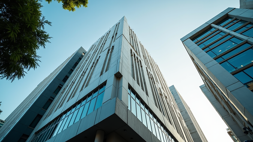 Eye-level view of modern office building in Colombo