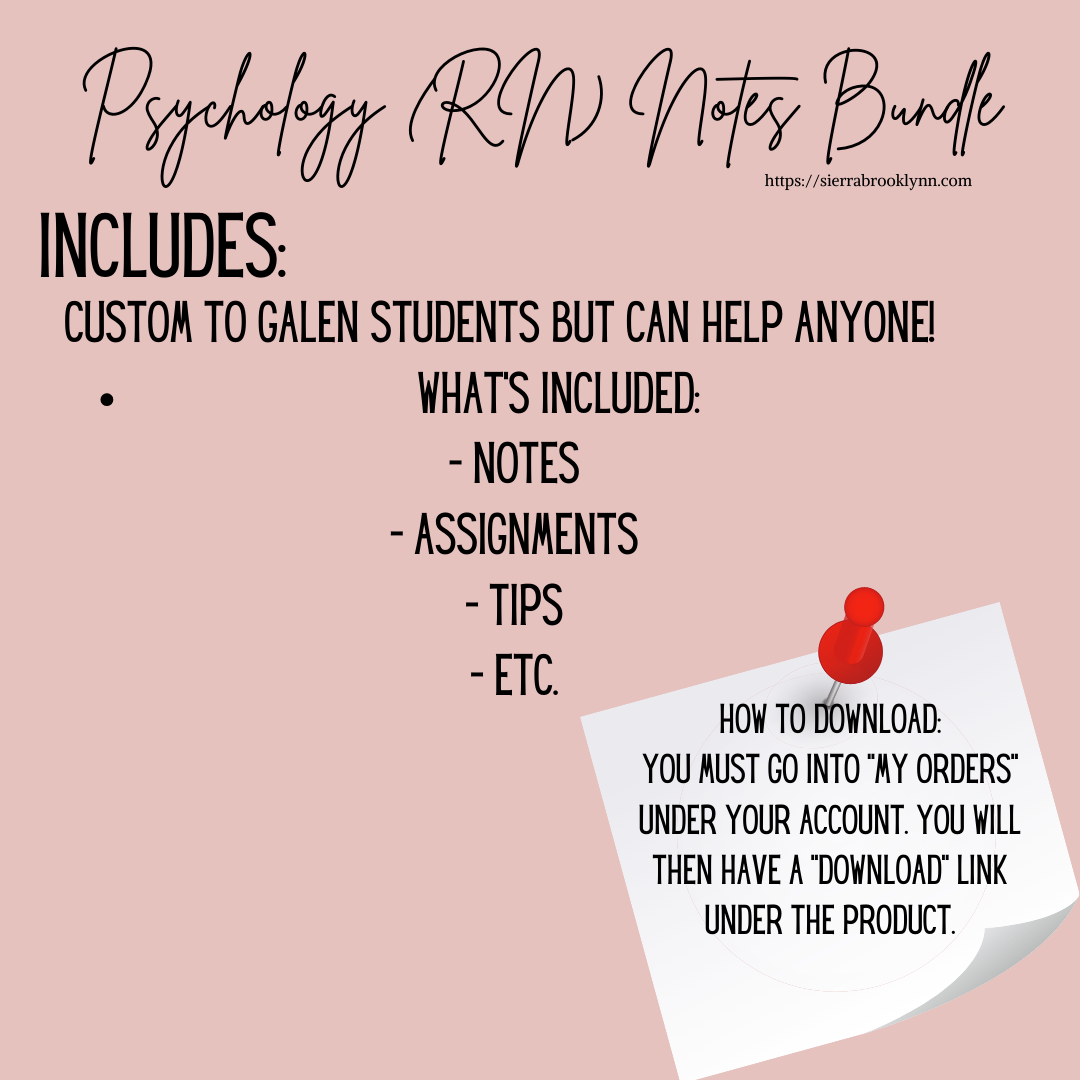 Developmental Psychology (RN) Notes Bundle