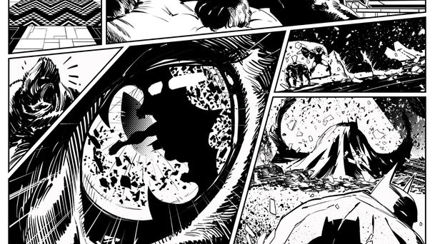 Sean Izaakse inked page, as one example of three executions from a simple story.