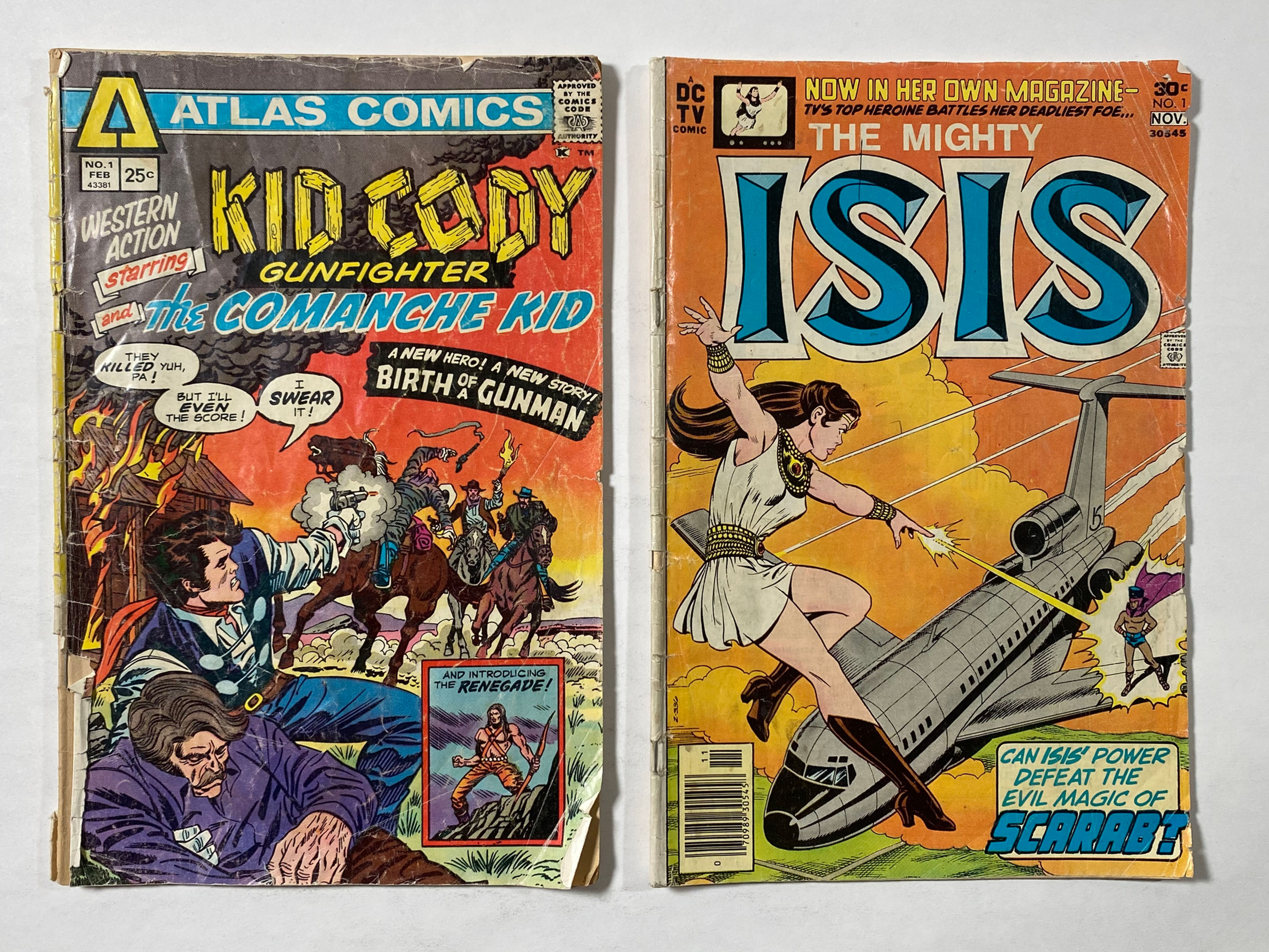 ISIS (1976) issue 1 (fair) and Western Action (1974) featuring Kid Cody issue 1
