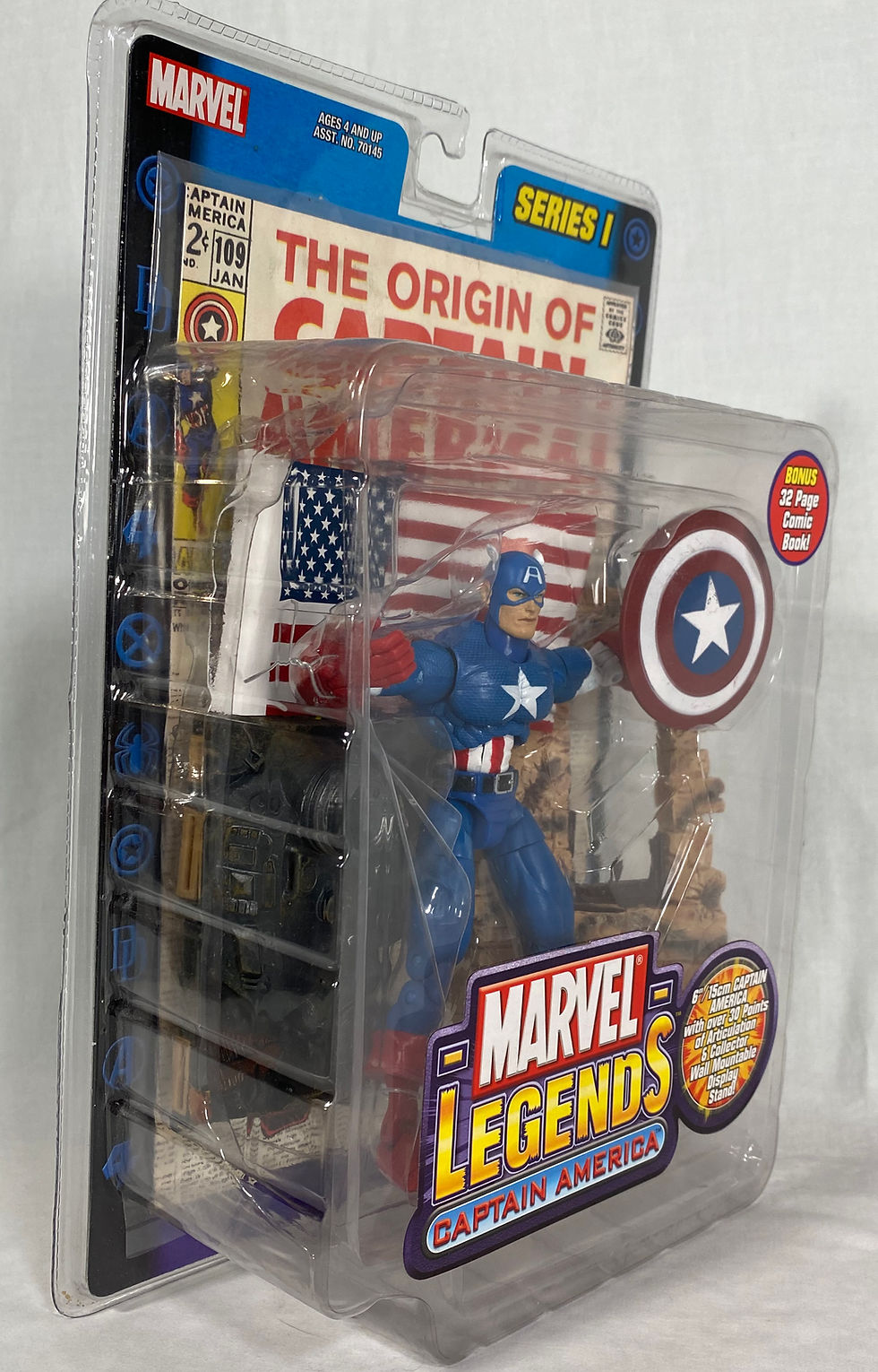 Thumbnail: Marvel Legends Captain America Series 1 ToyBiz New-in-Box 6" action figure