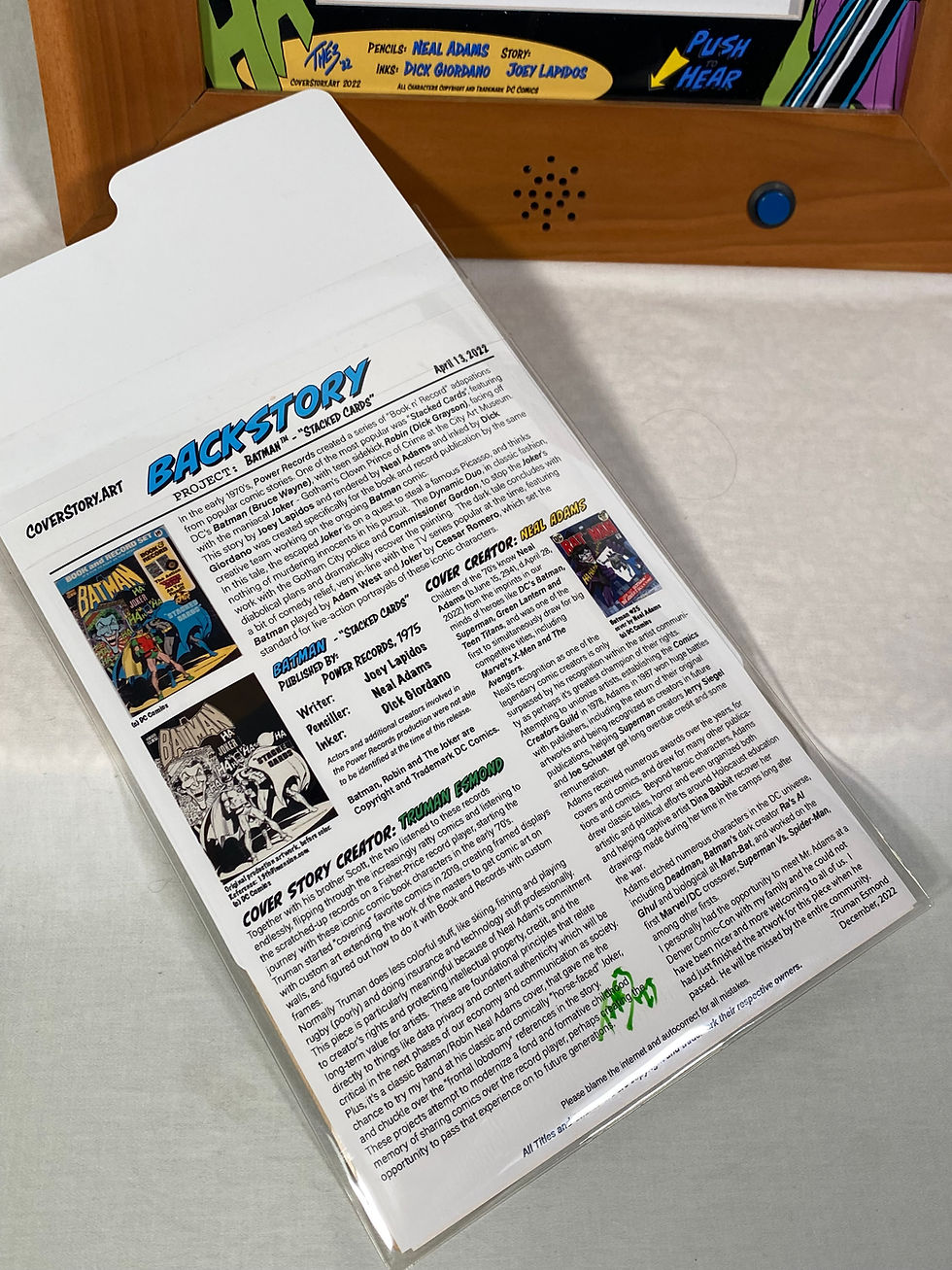 Thumbnail: Batman "Stacked Cards" Book & Record - Cover Story Comics Audio Display