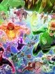 Green Lantern universe of characters in wraparound cover for issue 600