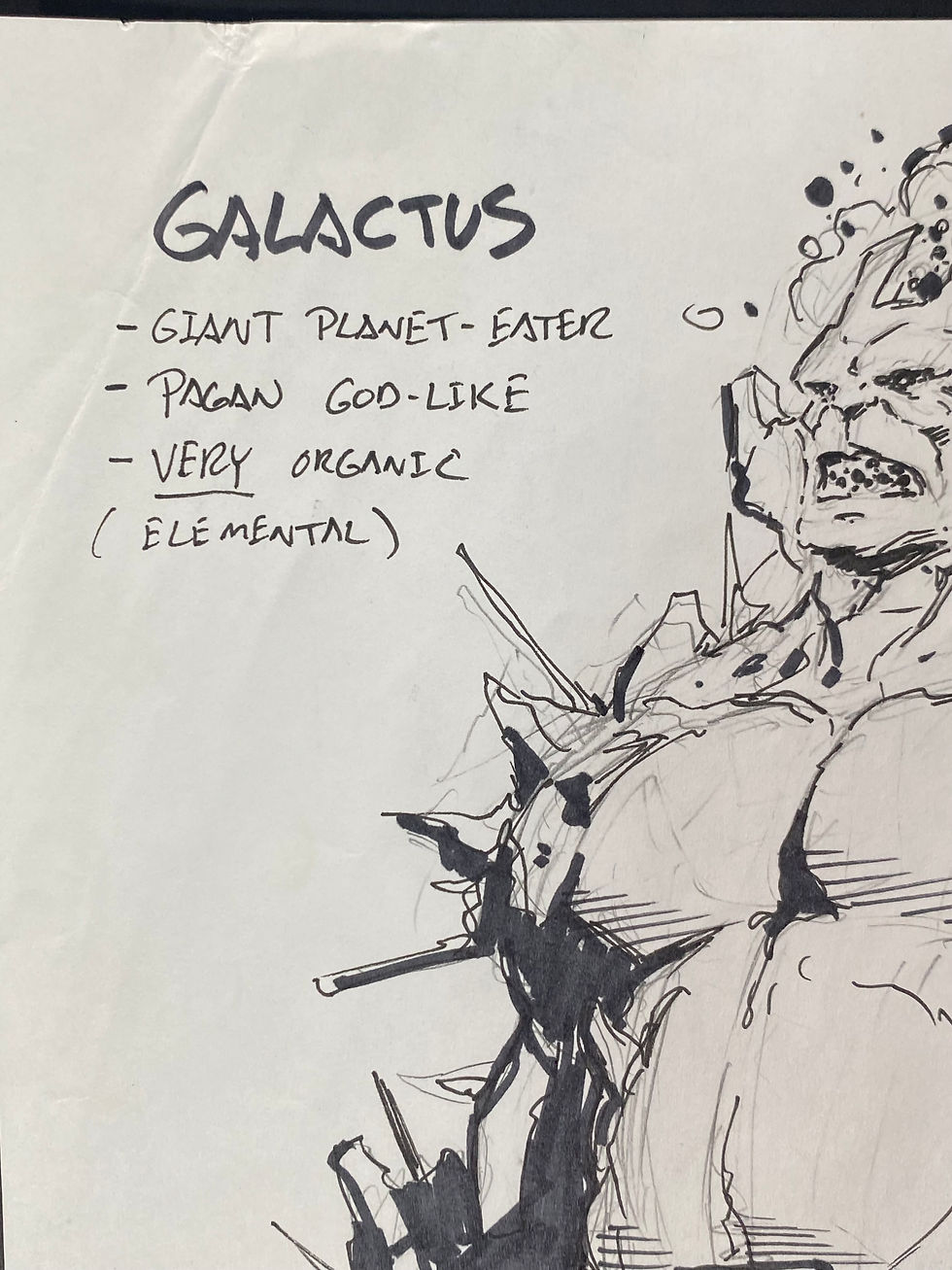 Thumbnail: Paul Pelletier original art Galactus pencil/ink sketch 8.5"x11"