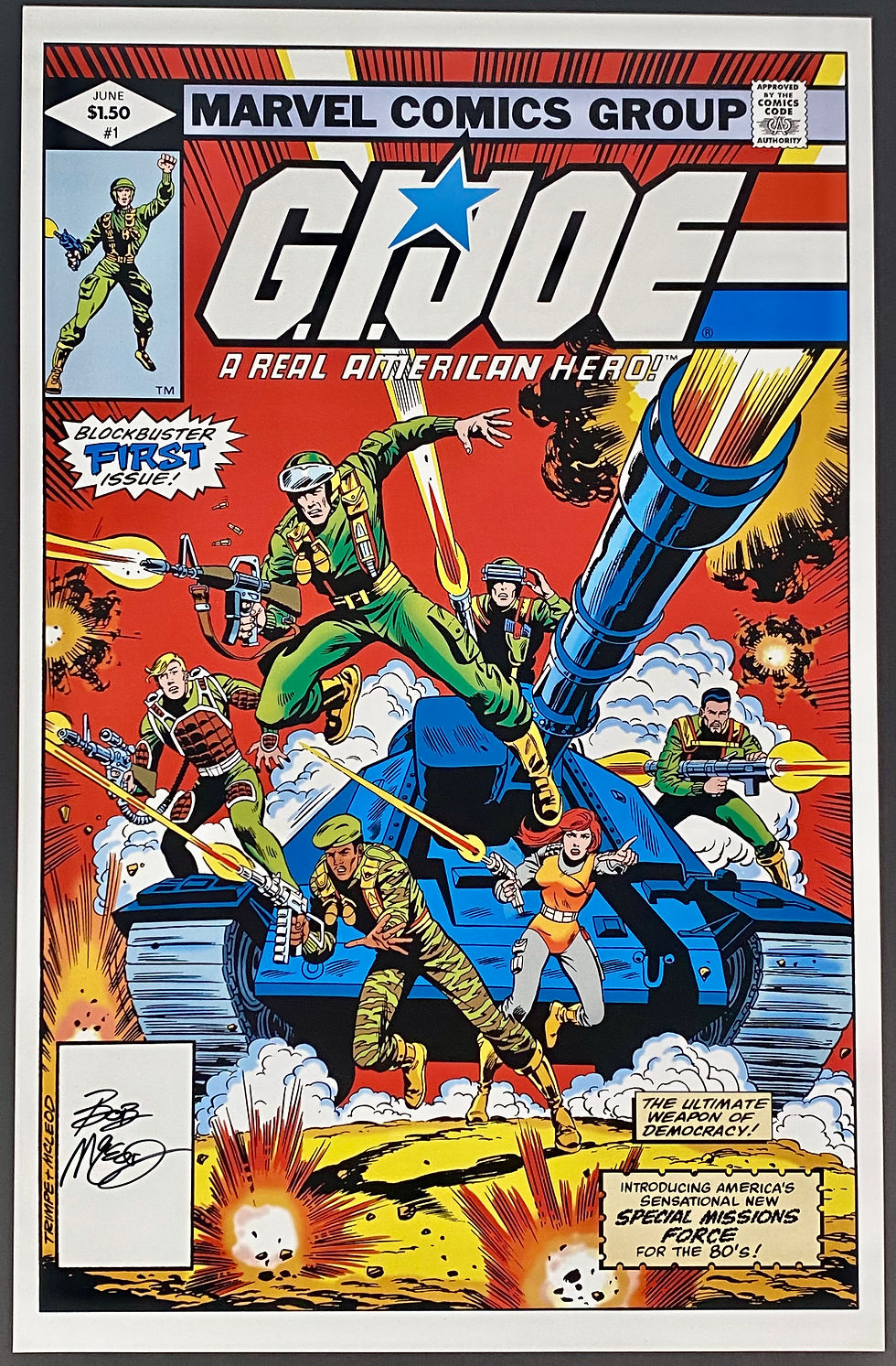 Thumbnail: Bob McCleod signed G.I. Joe #1 cover 11x17 prints! B/W+Color