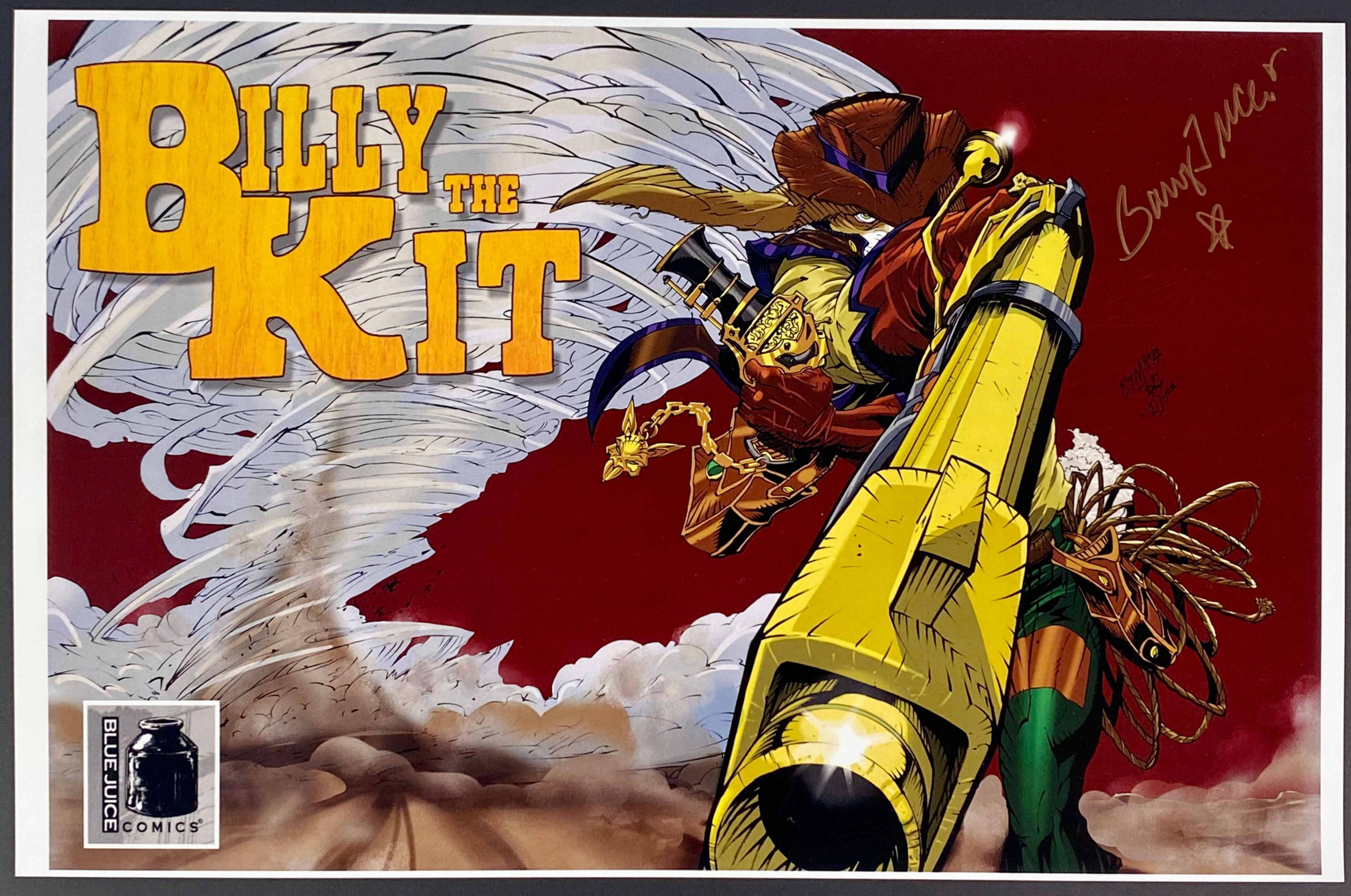 Barry McClain Jr signed "Billy the Kit" 11"x17" print and related promo