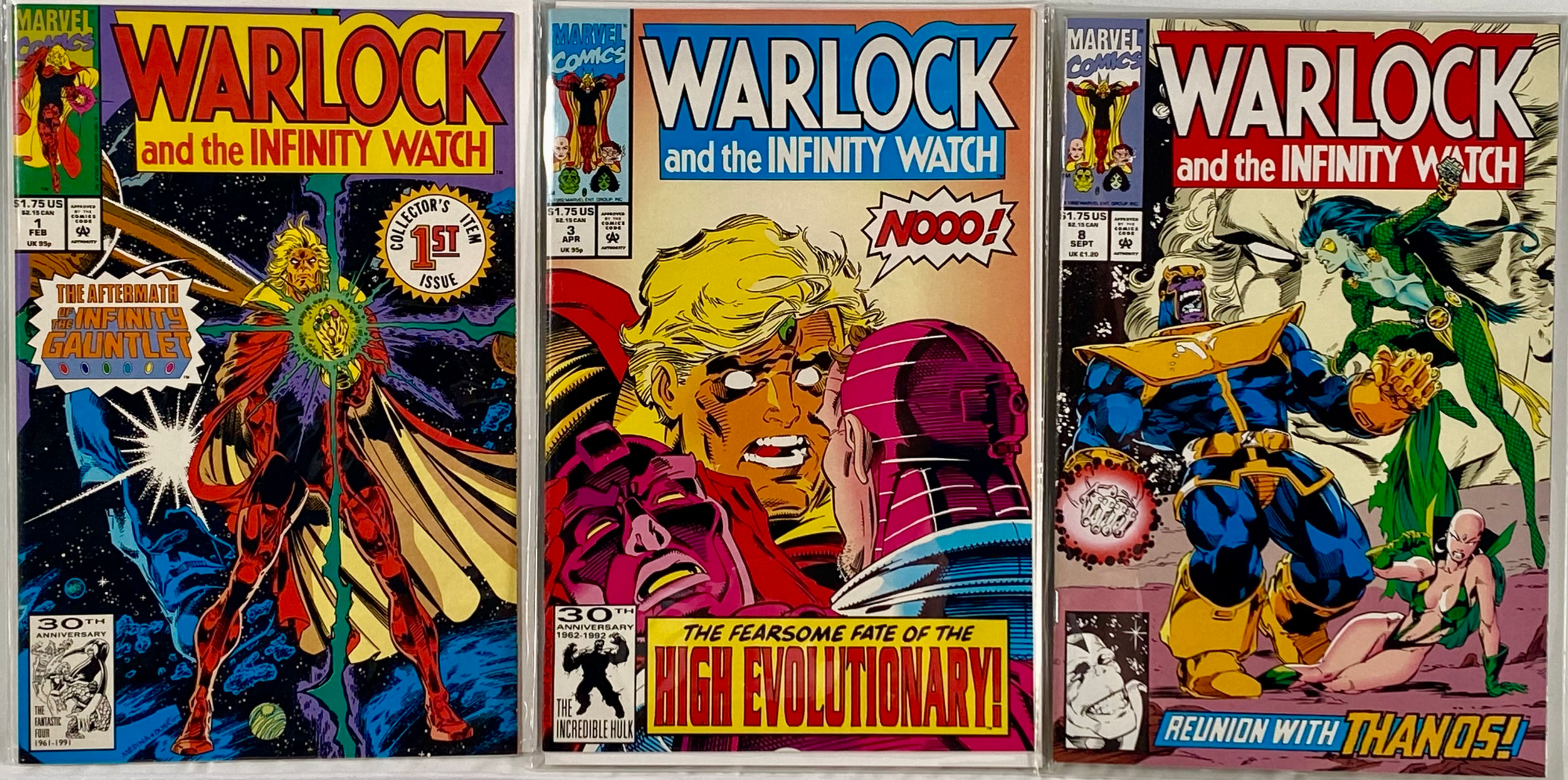Marvel Warlock and the Infinity Watch (1991) issues 1, 3, 8 in VF/NM