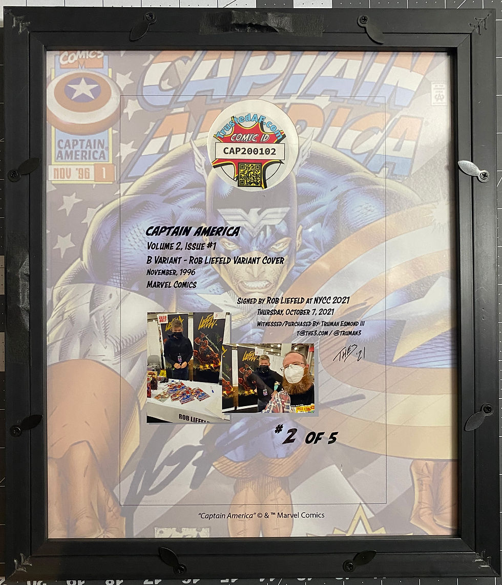 Thumbnail: Captain America v2 #1b Signed Rob Liefeld -  Cover Story Comics Basic Display