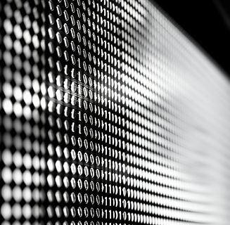 LED Screen close up, in black and white.