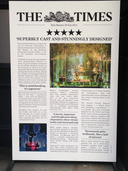 The Times article review of a play.