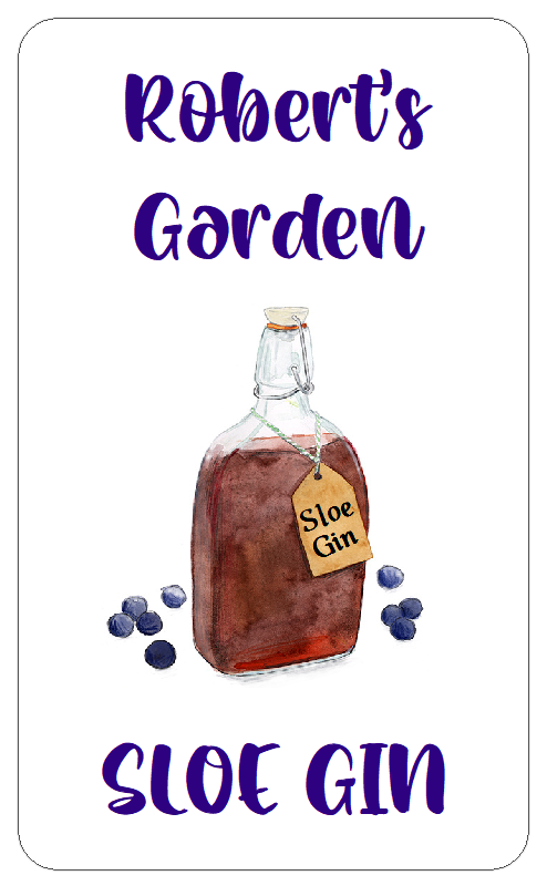 21 x DRINKS & HOME BREW LABELS Sloe Gin Portrait