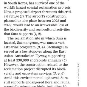 Science: Airport Plan Imperils South Korea's Globally Critical Tidal Flat