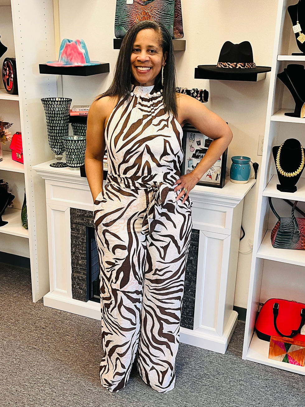 Brown Zebra Print Jumpsuit