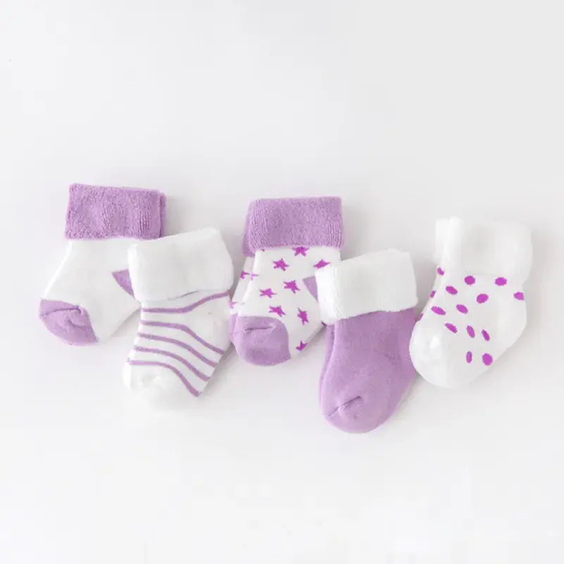 Thumbnail: 5Pair/Lot New Boy and Girl  Baby Socks Thick Newborn Autumn and Winter Warm Foot