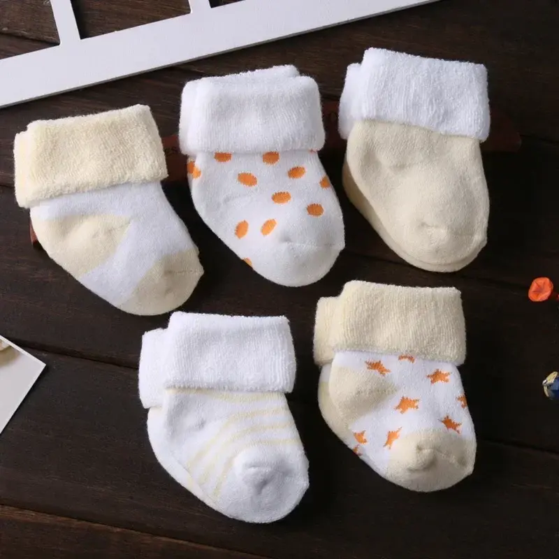 Miniatura: 5Pairs/Lot Unisex Non-Skid Baby Shoe Socks 0-12months Cotton Baby Boy Girls Meia