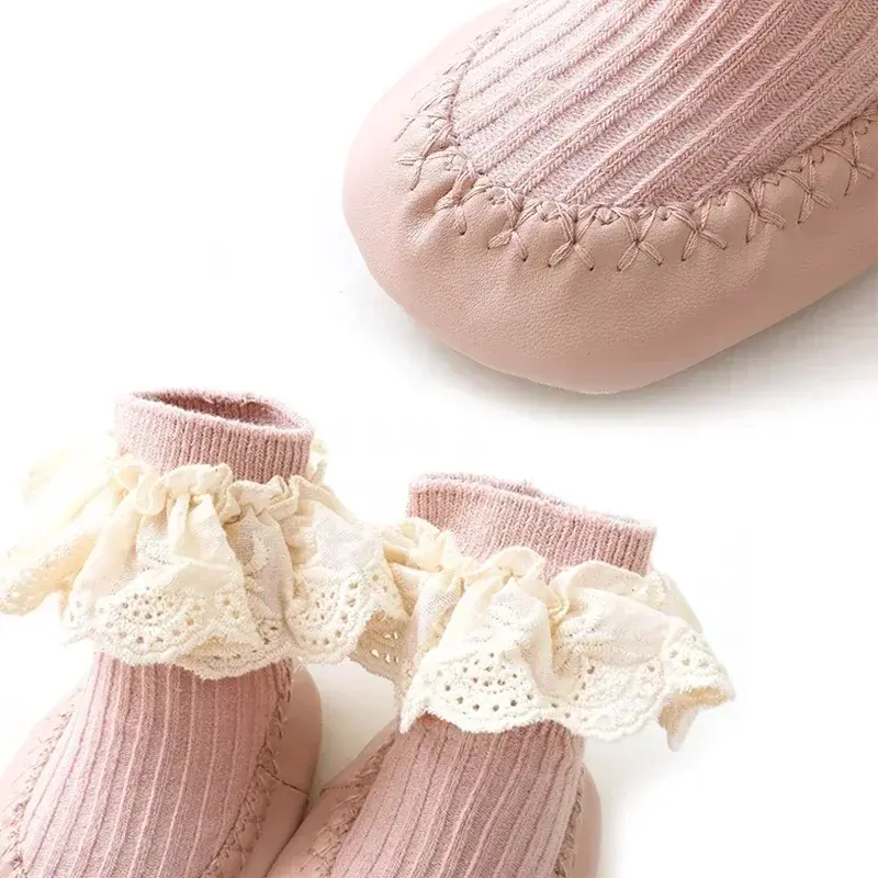 Thumbnail: New Baby Ruffle Socks With Rubber Soles Infant Sock Newborn Autumn Children
