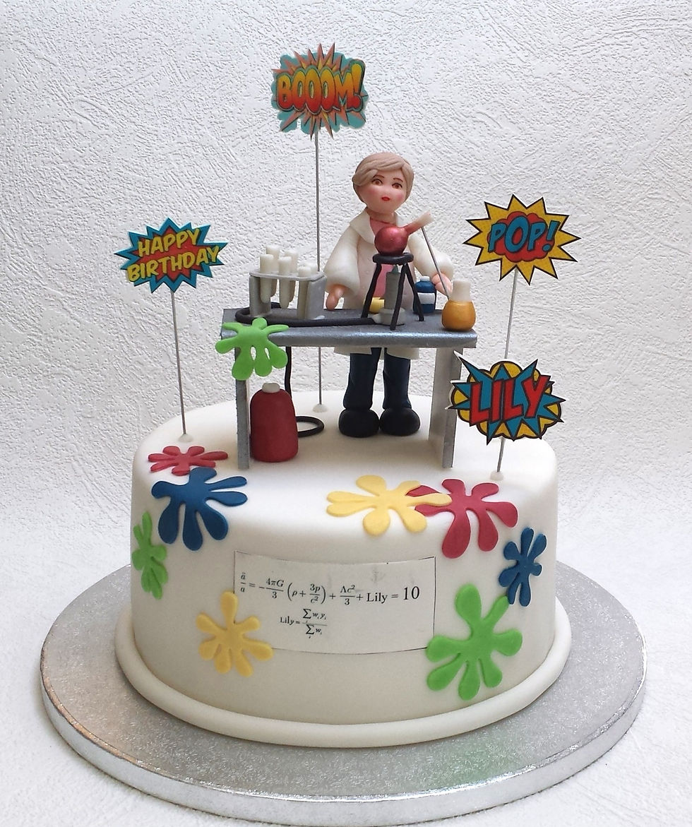 Science project birthday cake