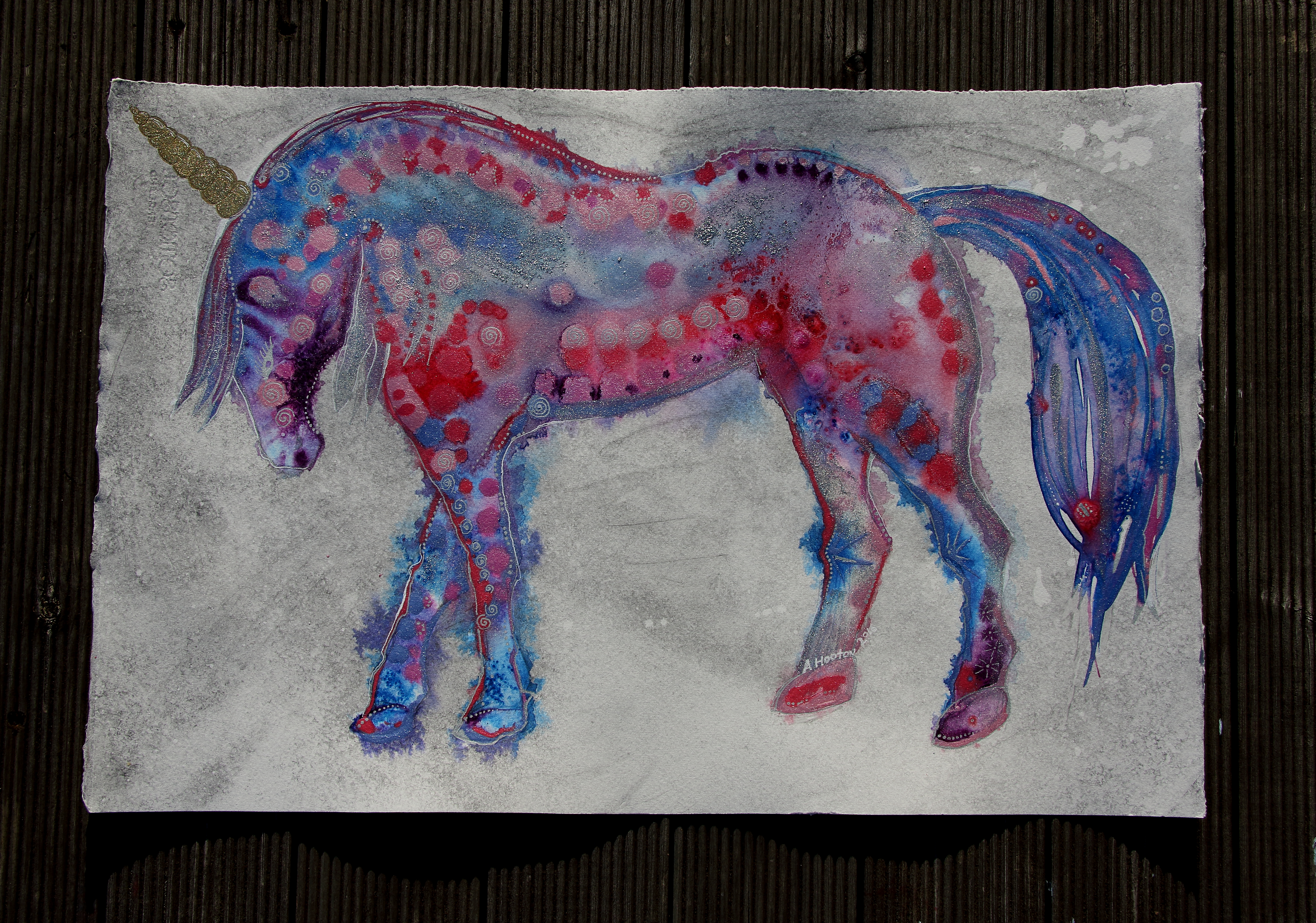 Unicorn horse painting by Amy Hooton