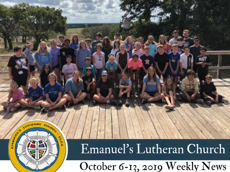 October 6-13, 2019 Weekly News