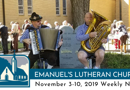 November 3-10, 2019 Weekly News