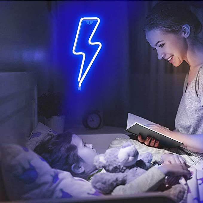 Thumbnail: Led Lightning Bolt Neon Sign Decor Light, Blue