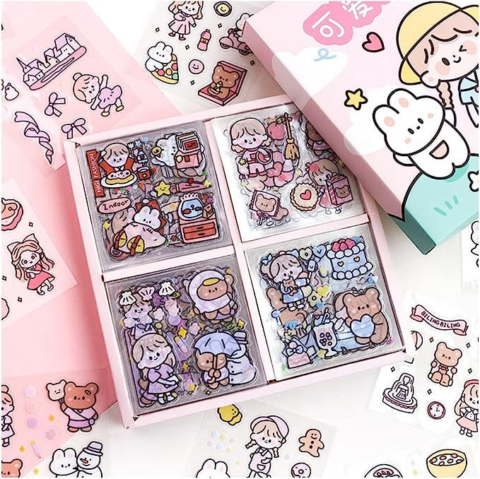 100 Sheets Kawaii Stickers Set Waterproof Cute