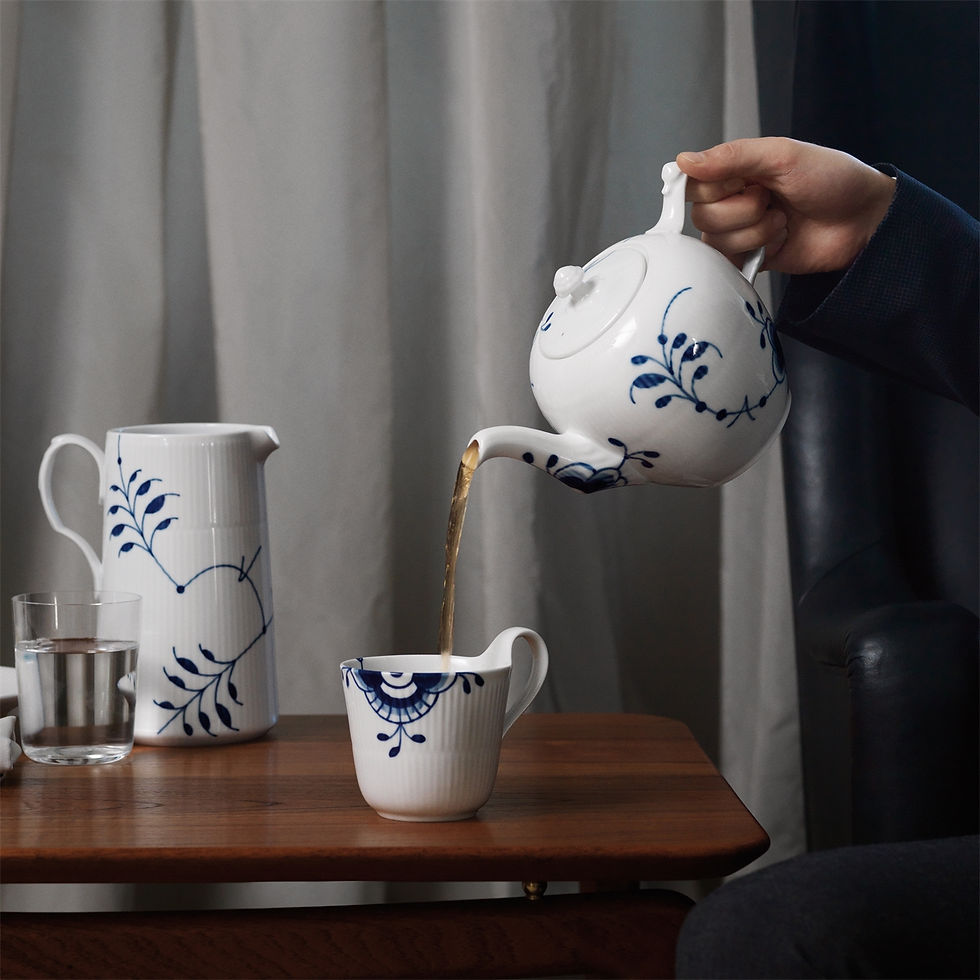 Thumbnail: Blue Fluted Mega High Handle Mug 33cl