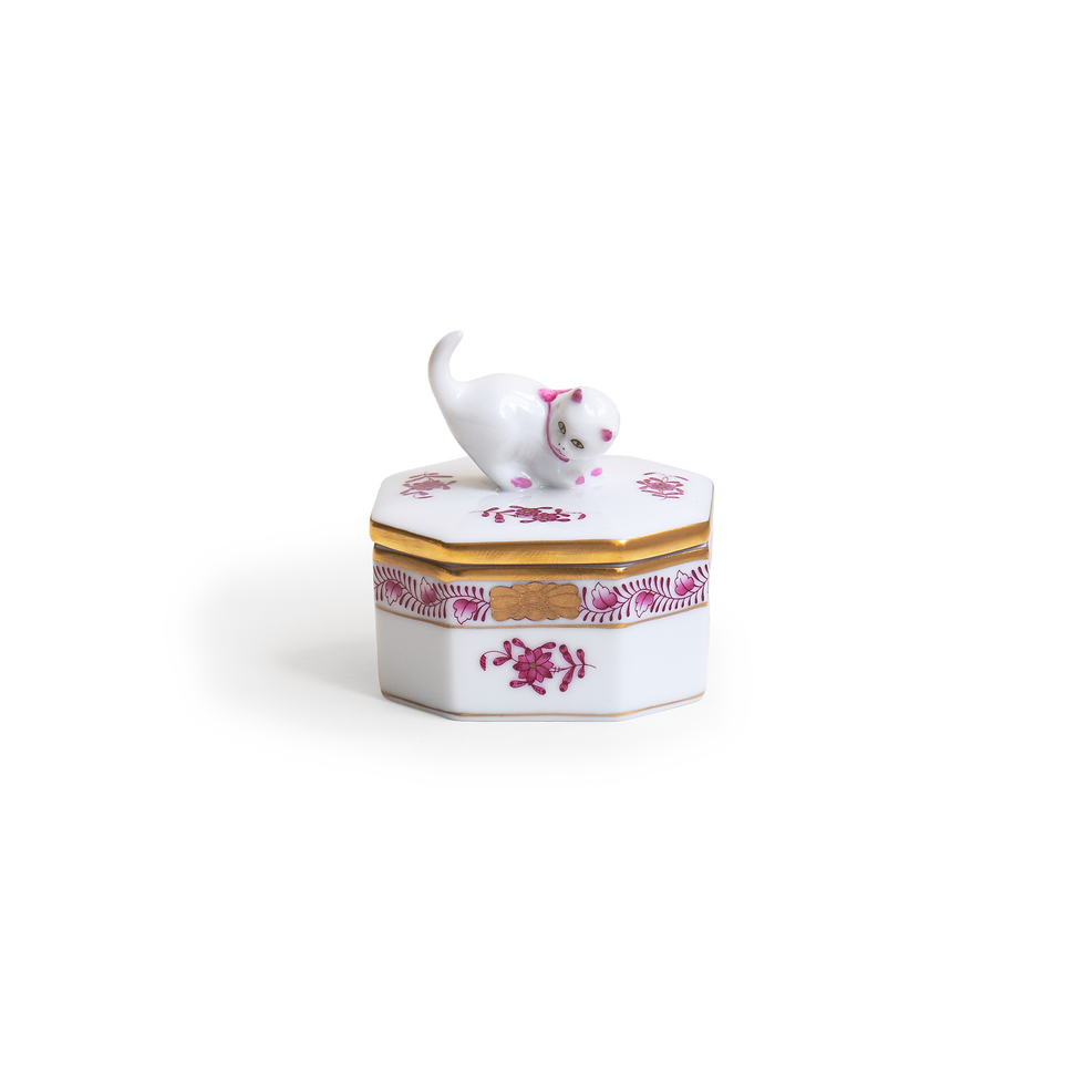 Thumbnail: Apponyi Fancy Box, Cat Knob in Pink
