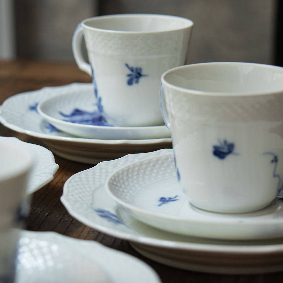 Thumbnail: Vintage Blomst Braided Cup & Saucer and Plate (Set of 3)