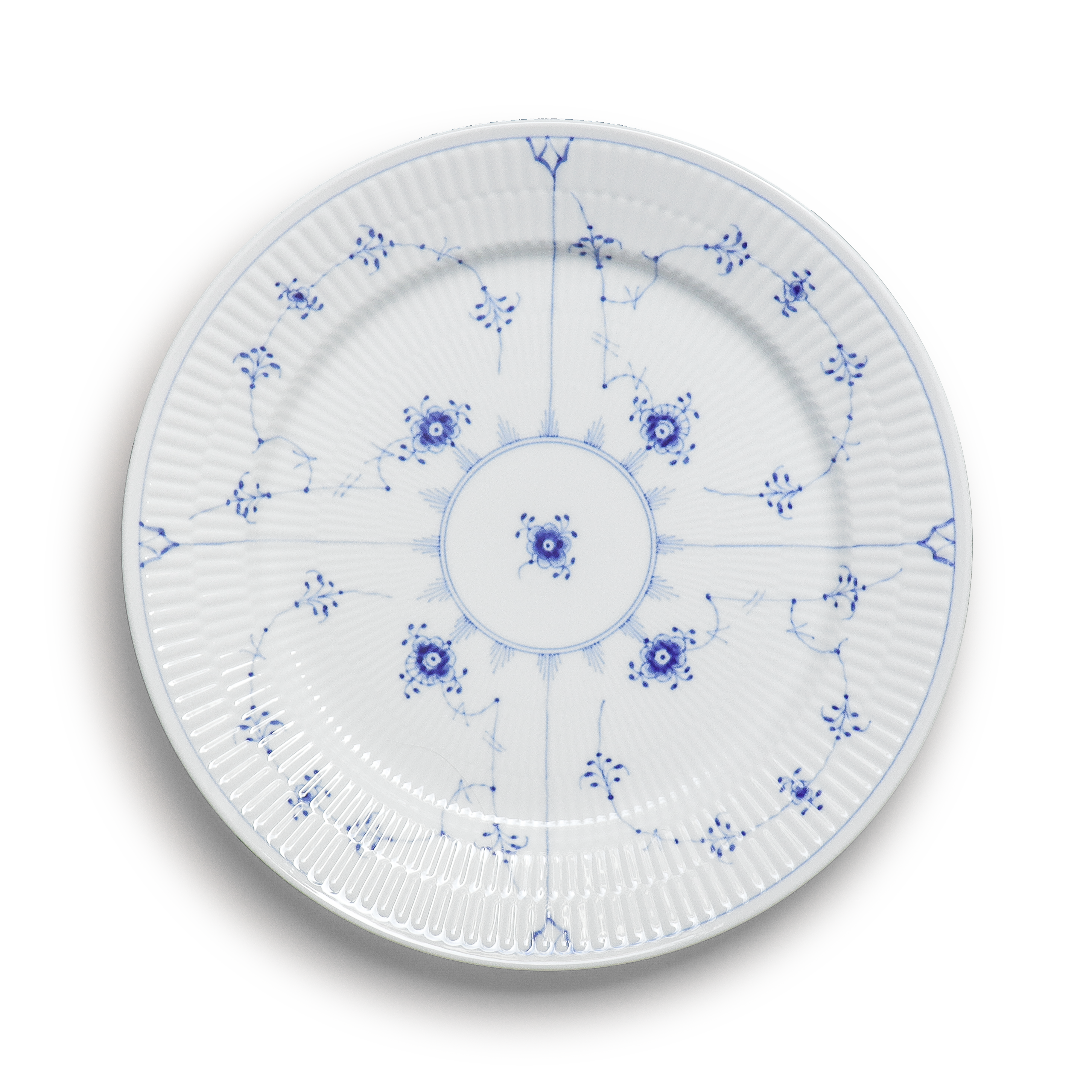 Blue Fluted Plain Plate 27cm