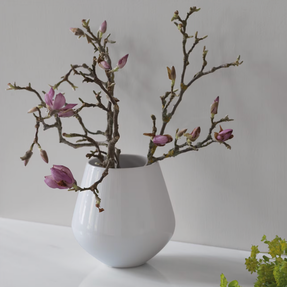Thumbnail: White Fluted Vase 20cm