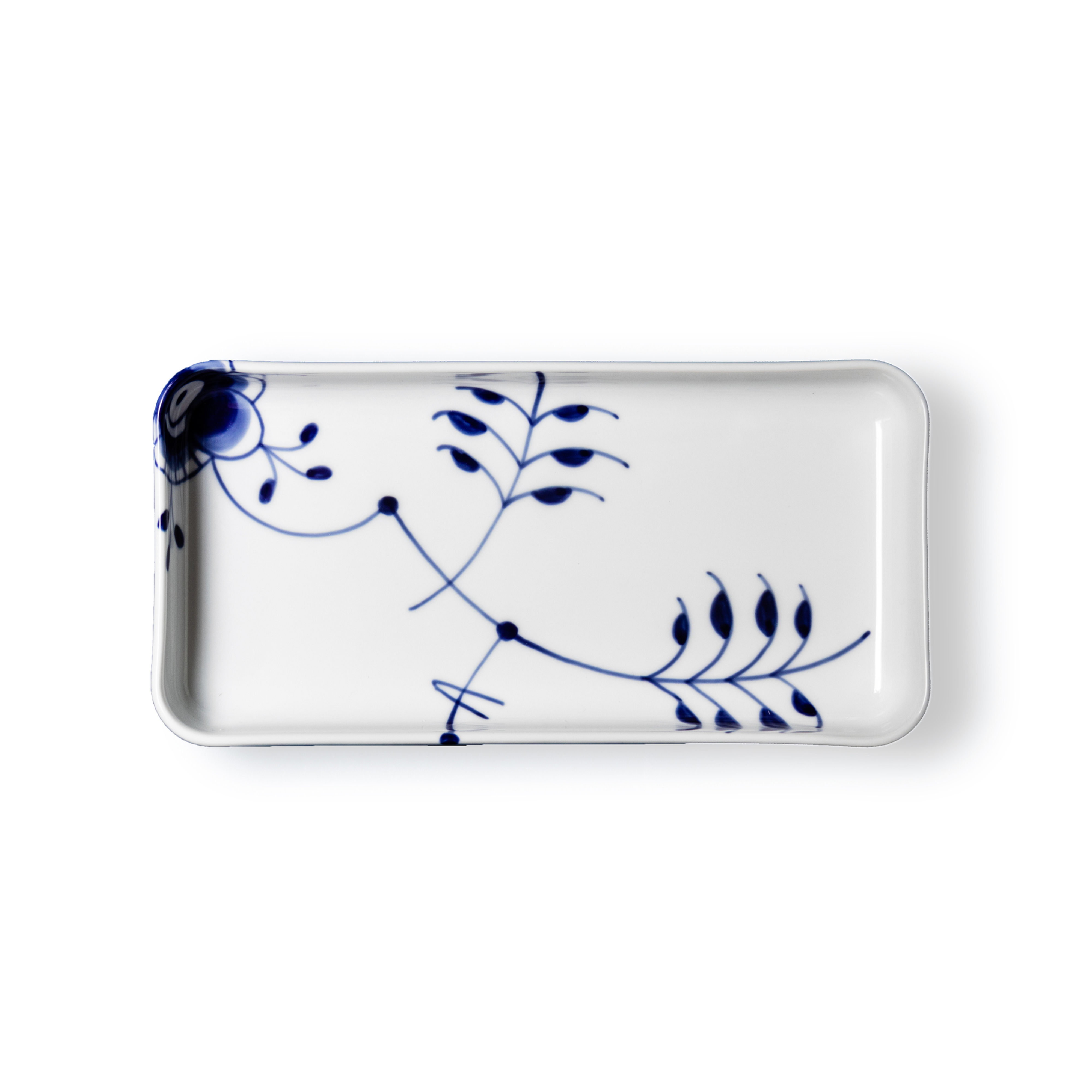 Blue Fluted Mega Rectangular Dish 24cm