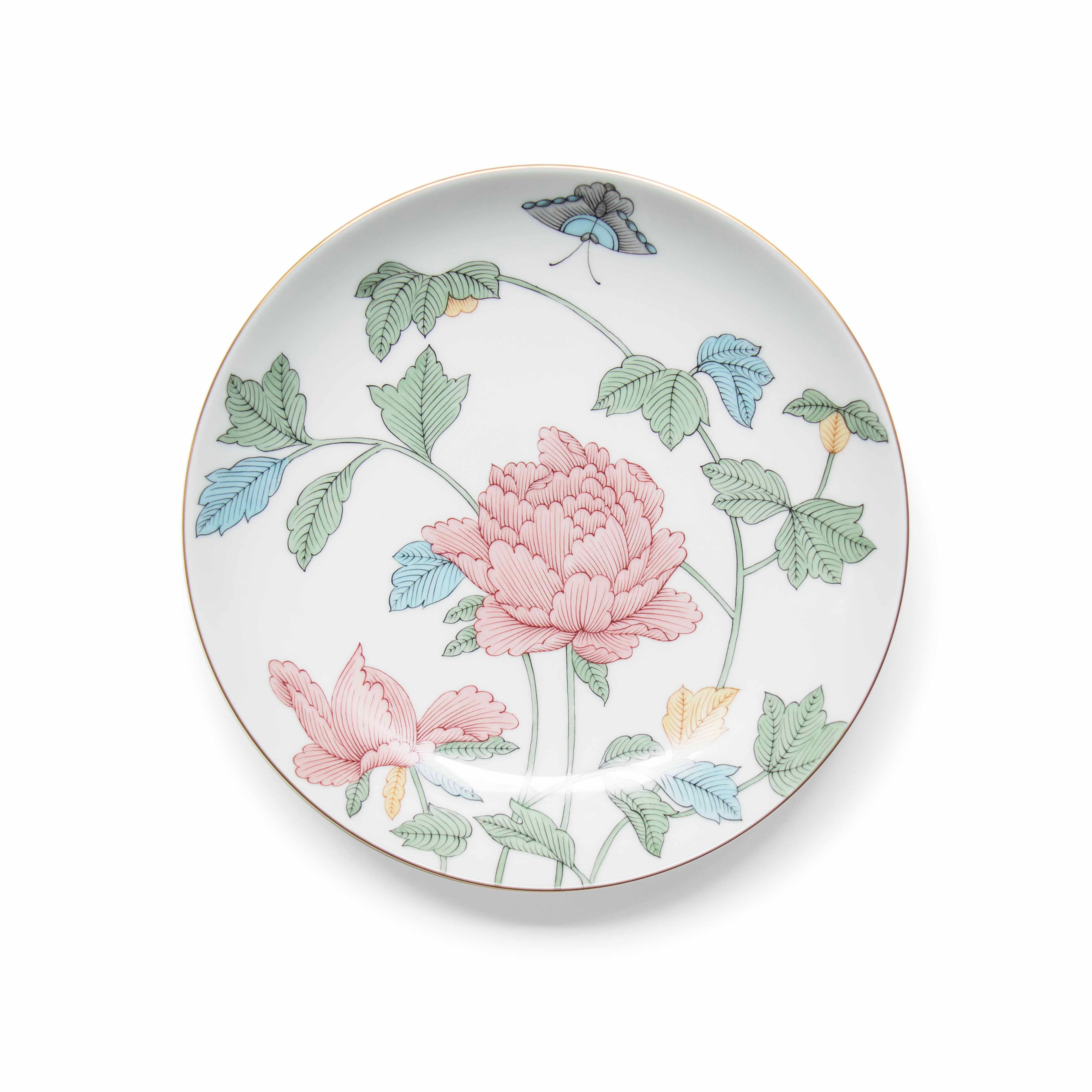 Pivoine Fleur Papillon Dessert Plate 19.5cm