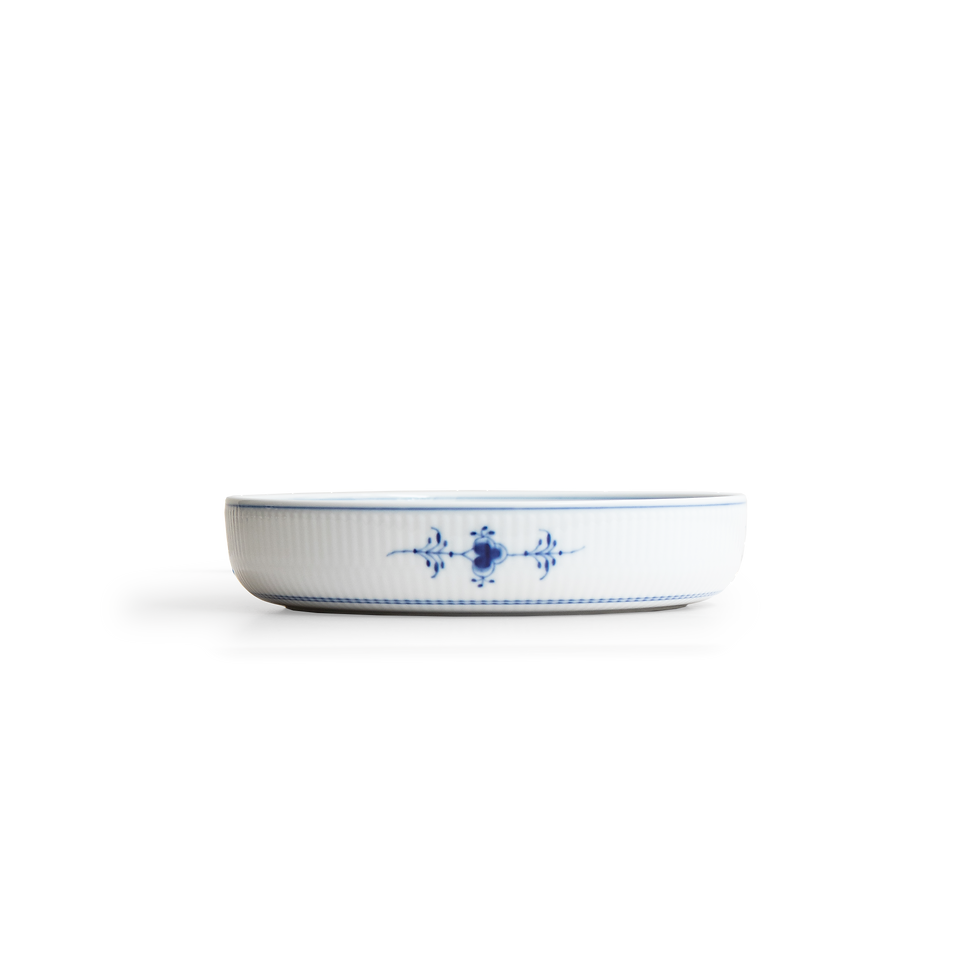 Thumbnail: Blue Fluted Plain Ovenware Round 18.5cm