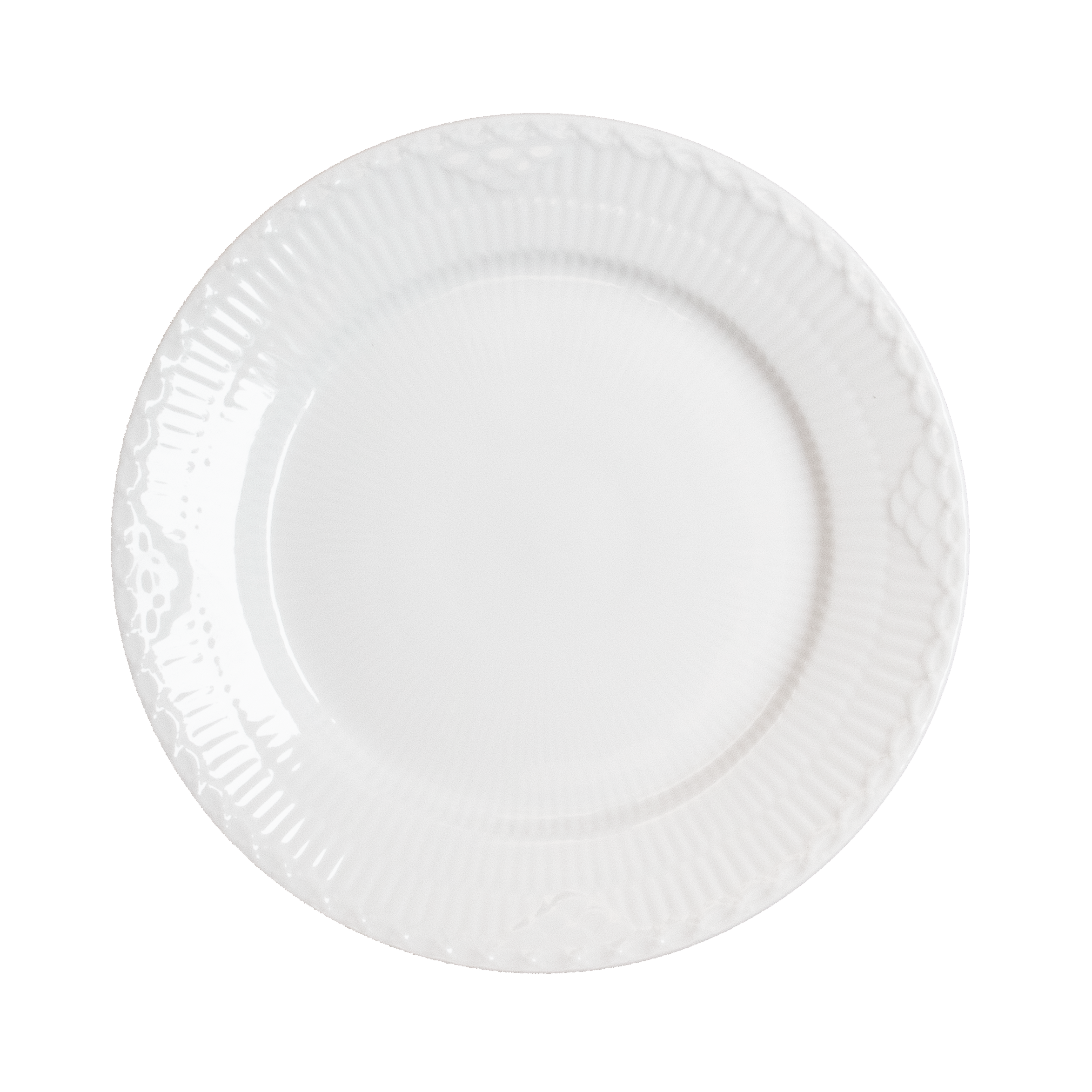 White Fluted Half Lace Plate 19cm