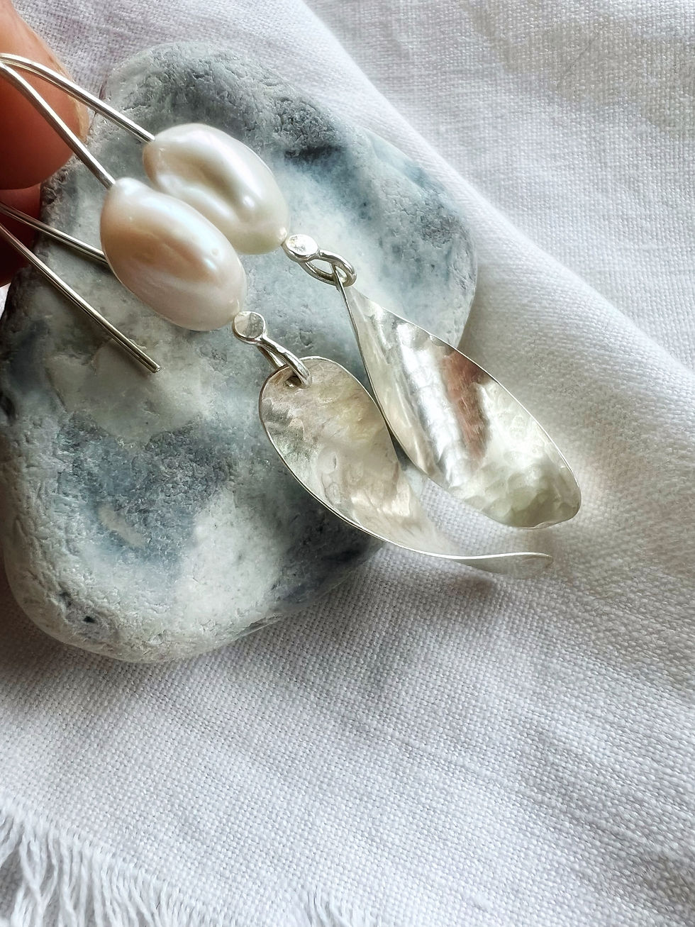 Thumbnail: Silver South Coast Drift earrings