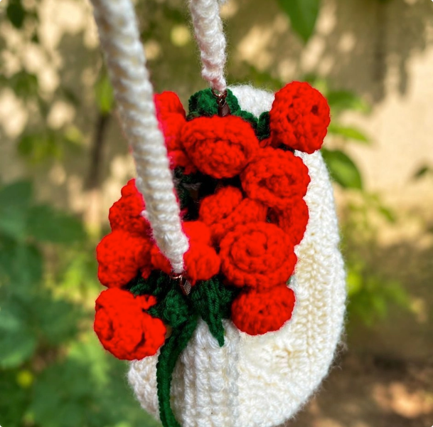 Thumbnail: Crochet Rose Bag