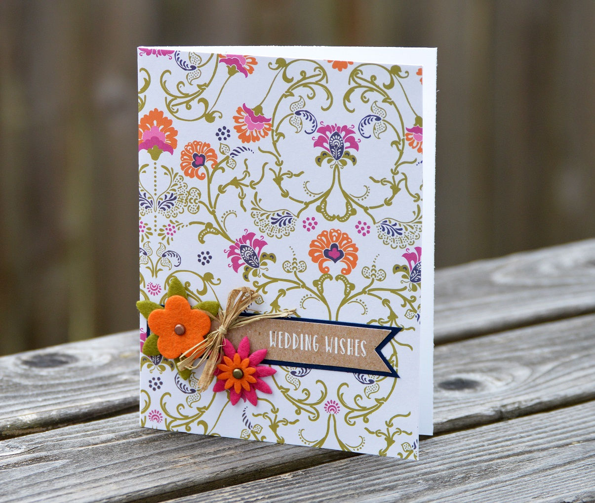 Bright Floral Wedding Card