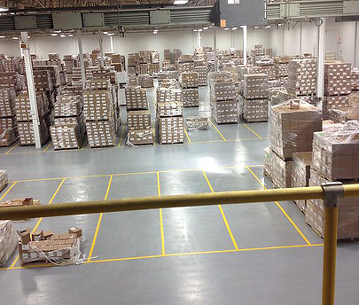 Epoxy Top Coat & Striping in Use in Distribution Warehouse