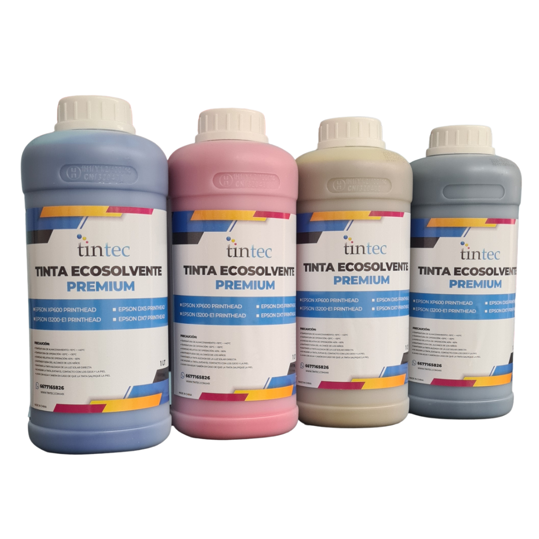 Kit Tinta Ecosolvente TINTEC 1 Litro | Para Plotter de Impresión