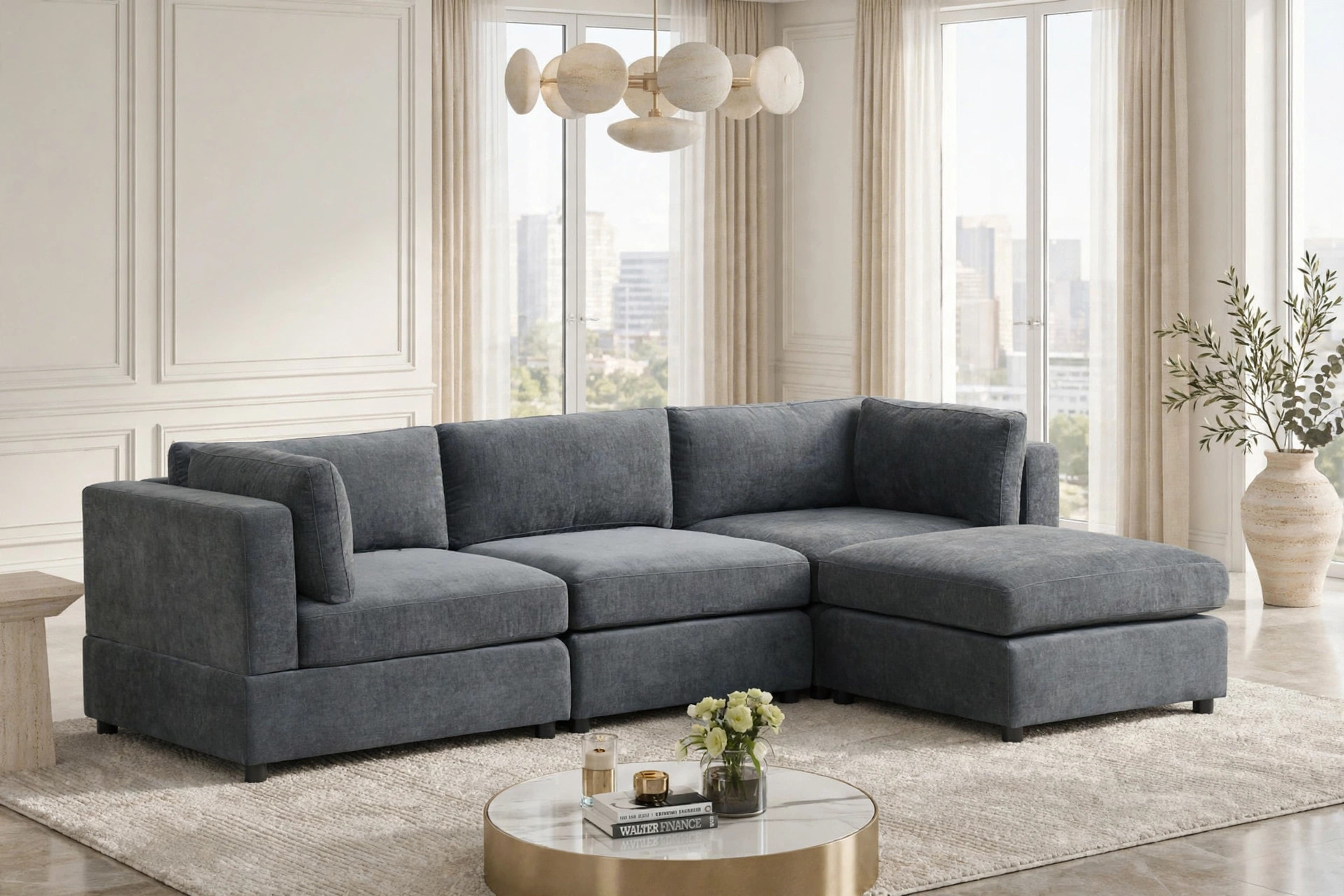 Milan Charcoal Modular Sectional (Gray)