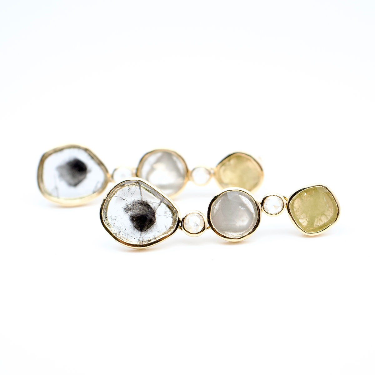 Earrings "Bam" with diamonds