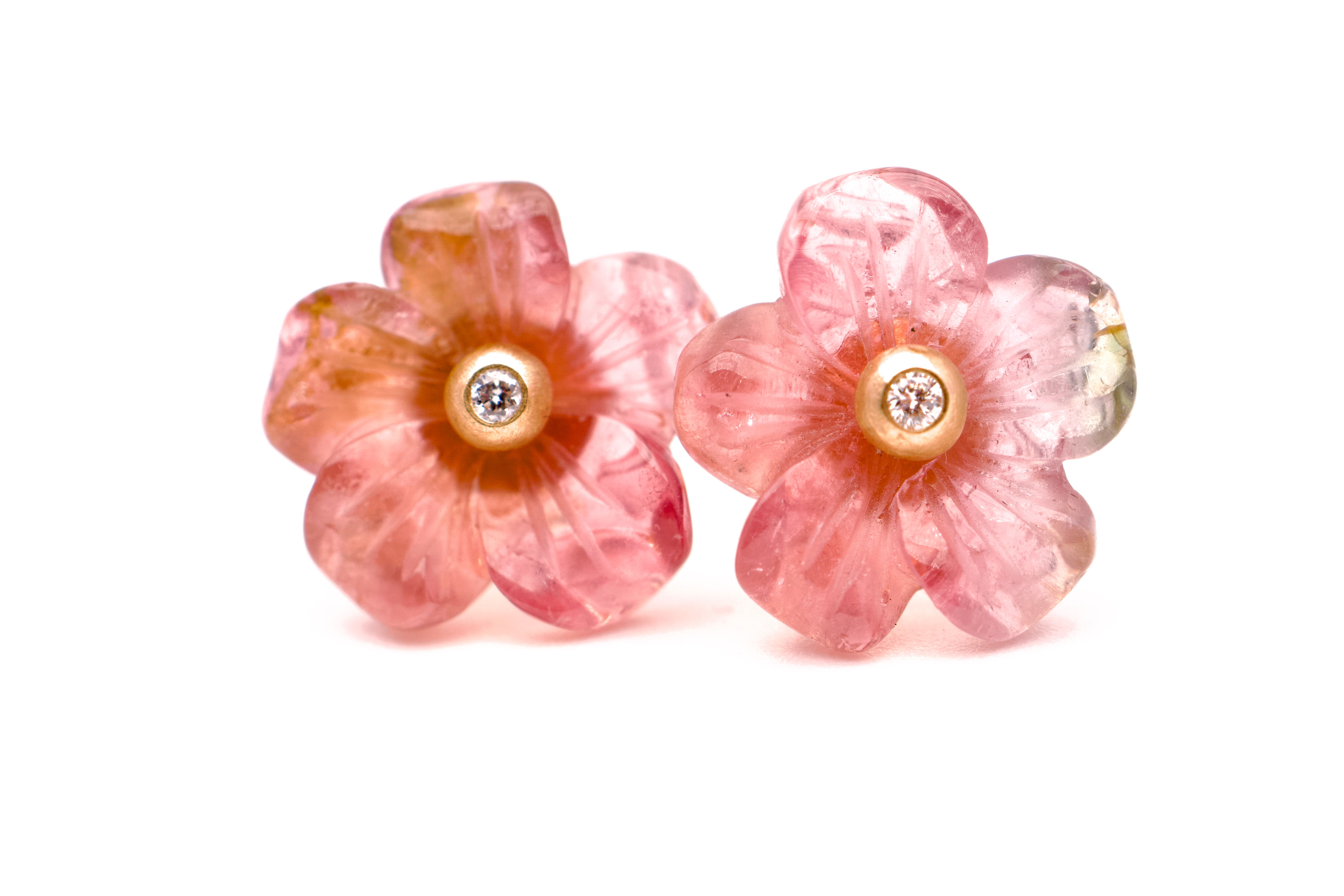 Diamant-Turmalin Ohrstecker Vorderansicht