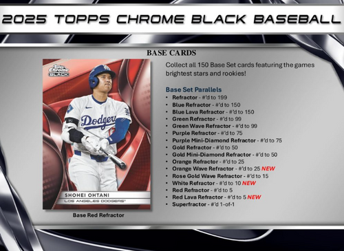 MLB 2025 TOPPS CHROME BLACK HOBBY box #大谷翔平 #トップス