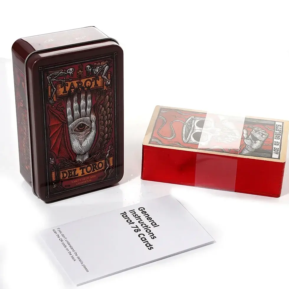 Miniatura: Del Toro Tarot em caixa de metal de lata, 78 peças de cartas