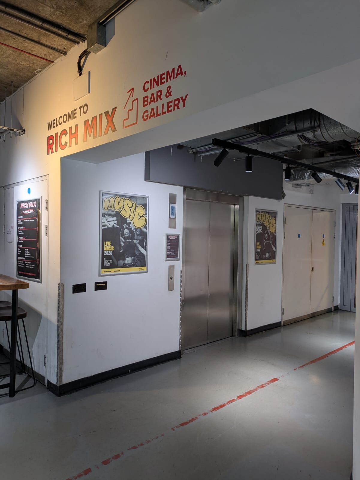 Lift lobby and accessible route to event spaces.