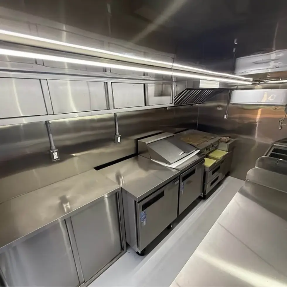 Thumbnail: 13ft Bright Red Enclosed Food Trailer with Dual Axle, Serving Window & Diamond