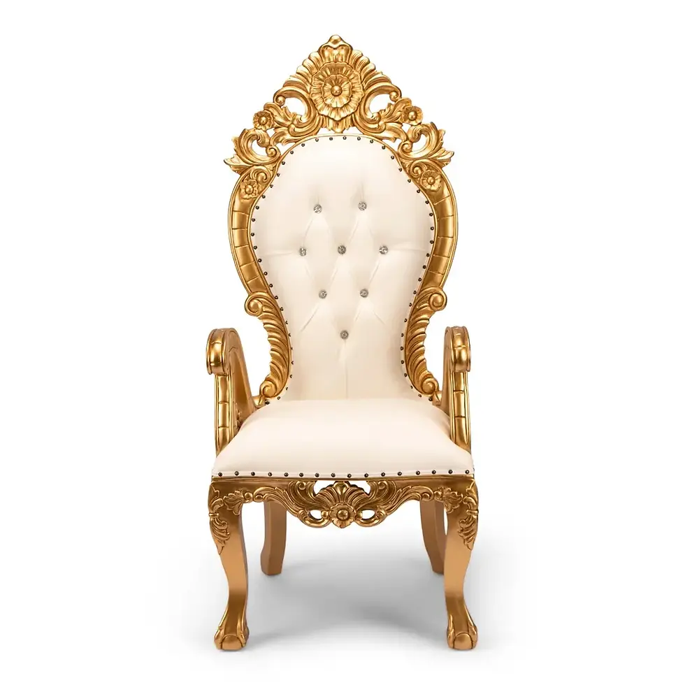 Thumbnail: Monarch Thronet Chair - White Vinyl/Gold Frame