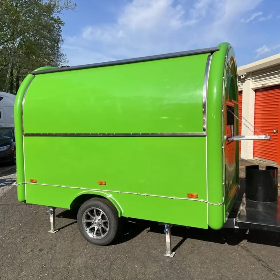 Thumbnail: 7.2ft Lime Green Round Top Food Trailer for Street Catering with Single Axle